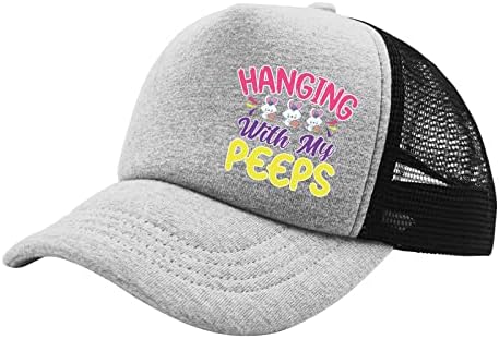 Felizmente com meus chapéus Peepss para menino boné de beisebol garotas chapéus de páscoa domingo de beisebol para menina