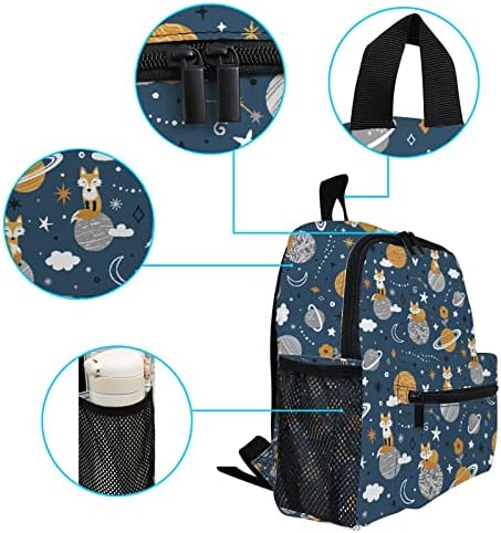 Xollar Elementary School Backpacks Bookbag para Travel Fox Planets estrelas