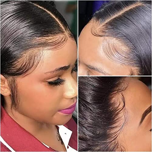 Perucas dianteiras de renda reta Cabelo humano com cabelos bebês cor natural perucas de cabelo humano para mulheres