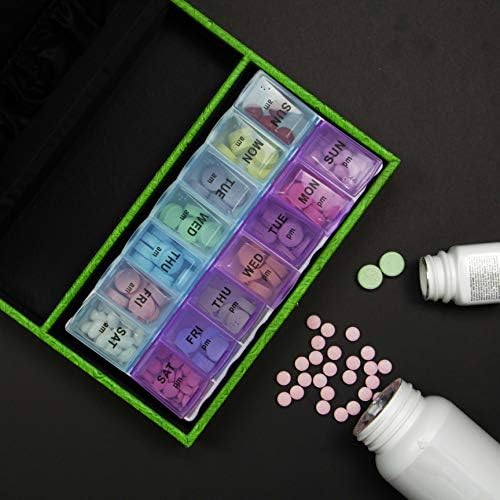 Decorebay Leather 7 dias AM/PM Pill and Medication Organizer