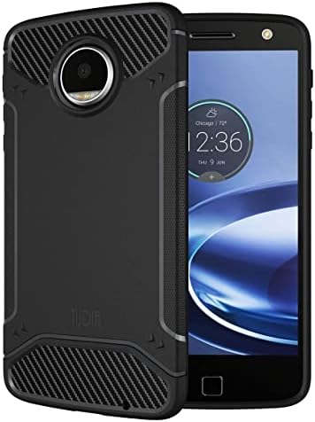 Moto Z Force / Moto Z Force Droid Case, Tudia Carbon Fiber Design leve [Tamm] TPU Caso de absorção de choque para Motorola Moto