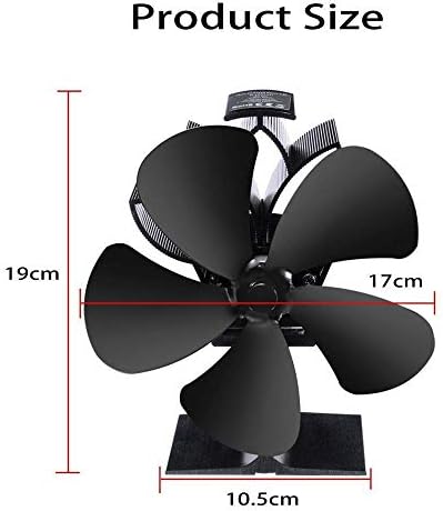 Mifor yyyyshopp lareira preta 5 lâmina calor fogão alvo trode de madeira queimador de madeira eco amigável fã silencioso