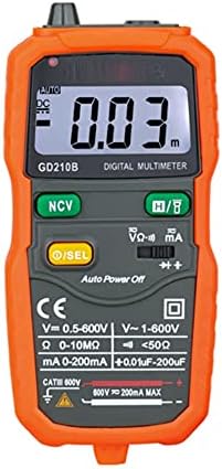 Slsfjlkj Multímetro digital 6000 contagens Auto Range Multimetro Tester Medidor de capacitância de tensão com luz flash
