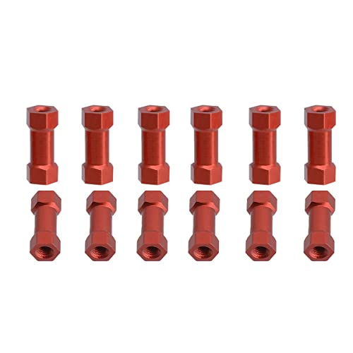 Penck M3x15mm Spacer de coluna de alumínio hexadecimal de alumínio para o avião RC, FPV Quadcopter, CNC, Red, 12pcs