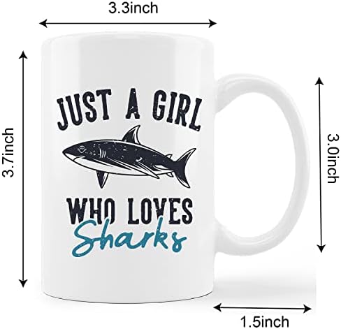 Kunlisa apenas uma garota que adora tubarões caneca de cerâmica-11oz de café com leite de café copo, xícara de caneca de