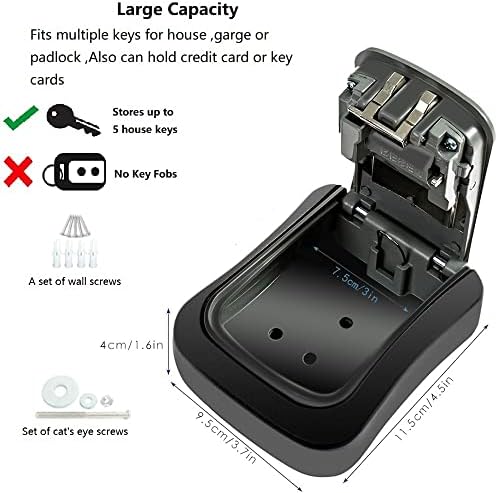 Caixa de trava de chave para fora - Luhuanx Mount Mount Combination LockBox for House Keys - Chaves Hiders para esconder uma