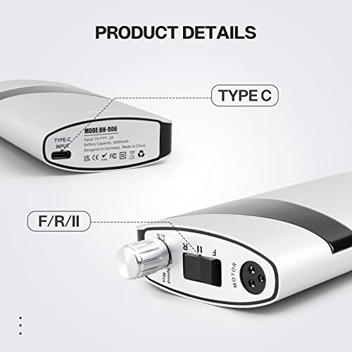 Bits de perfuração de unhas 35000 rpm Máquina de perfuração profissional sem escova