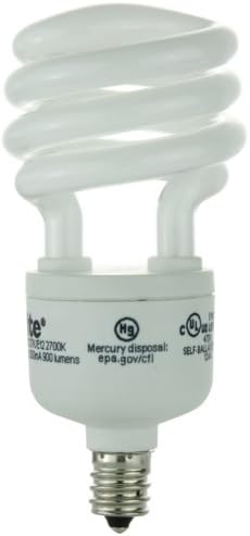 SUNLITE SMS13/E/27K/E12 LUZ CFL CFL de 13 watts com base de candelabros super mini-espiral, branco quente