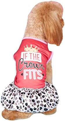 Vestido de gato de cachorro de cachorro de coroa QWINEE Vestidos gráficos de colete de colete respirável para cães de cães