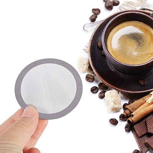 Filtro de malha de aço de aço de metal reutilizável, 6cm Solid Ultra Fine Anoxless Stainless Metal Acelage Coffee Filter Coffee Machine