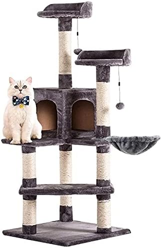 Haieshop Cat Tree Condoming Risping Post Cat Tower Sisal arranhando Post Cats Furniture Playhouse de condomínio de pelúcia com brinquedos