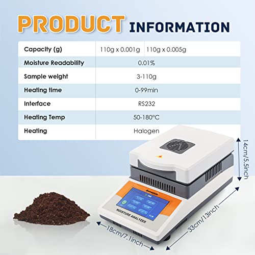 Analisador de umidade de Bonvoisin 110g x 5mg 0,01% Laboratório Laboratório de Laboratório de Laboratório Balanços de umidade