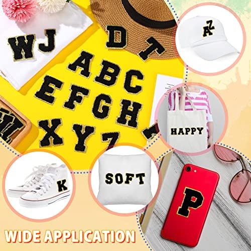 208 PCs Chenille Letter Patches Auto -adesivo Patches de ferro no glitter chenille bordado remendo de alfabetismo de apliques