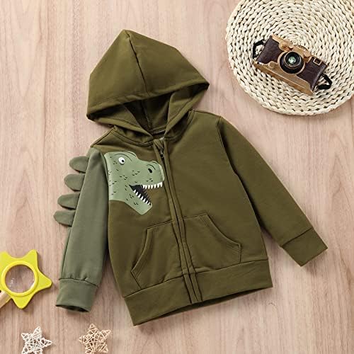 Tops de dinossauros meninos de inverno bebês zip criança up roupas compridas moletom de outono crianças com garoto moleitas