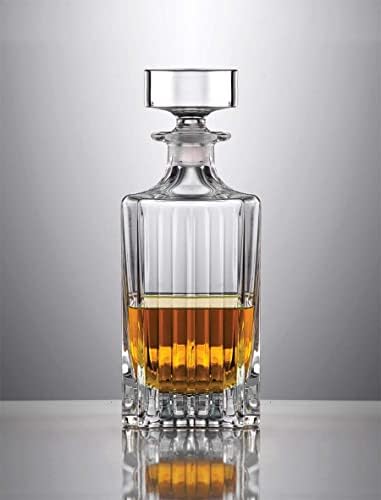 Glass - Decanter de uísque - quadrado - para uísque, licor, uísque, vodka, bourbon - ou para o vinho - decantador com rolha