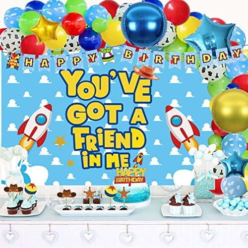 110 PCs desenho animado de um amigo de aniversário decorações de festa de aniversário, HONOND Toy temático História Inspirada