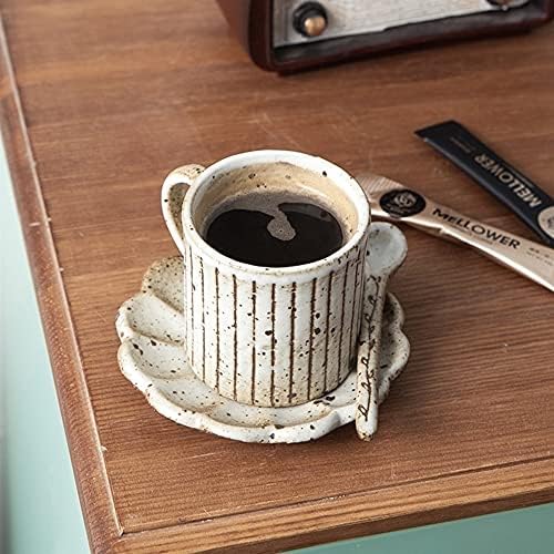 Mgor simples porcelana vintage xícaras de café e pires, 6,76 onças/200 ml de copos de leite inquebrável cappuccino canecas expresso