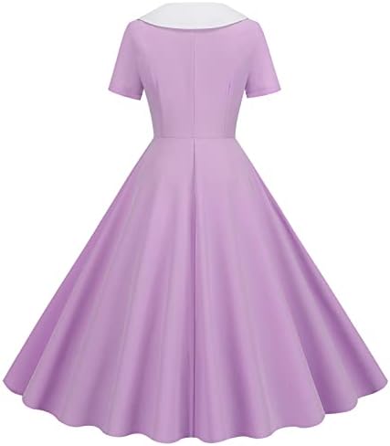 Vestidos casuais para mulheres 1950s Vintage V Dress Swing Swing Swing Spange Butle Button Stressy Swing Night Midi Dress