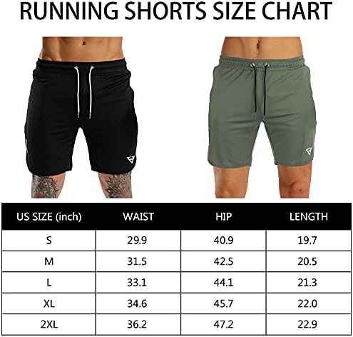 Wangdo Men's Workout Shorts 7 Curtos de bicicleta atlética de corrida shorts de ginástica para homens com bolso com zíper