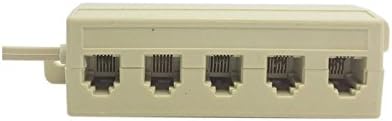 BEIGE COLOR 5 WATE OUTLE 6P4C RJ11 RJ12 Telefone Modular Jack Line Splitter Adaptador 1 em 5-5