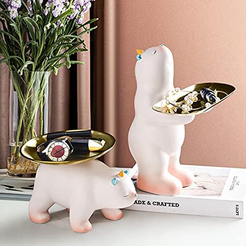 Sxfywym decorações de casas ornamentos estatuetas presentes nórdicos bandeja de urso criativo Nótele