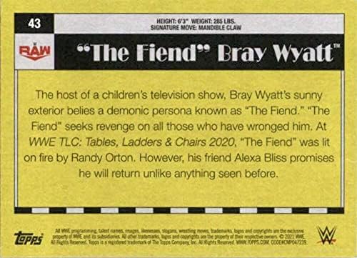 2021 Topps Heritage WWE 43 The Fiend Bray Wyatt Wrestling Trading Card