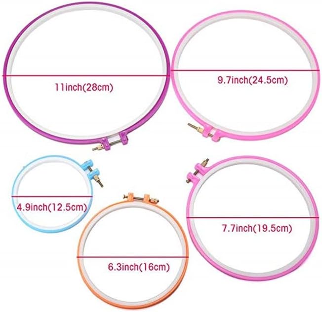 LEPSJGC Cross Stitch Hoops com 50pcs threads tesouros agulhas de costura acessórios para mulheres kit de bordado para mamãe