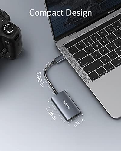 Anker USB-C Leitor de cartão SD 4.0, PowerExpand+ 2-in-1 Card Litors, para SDXC, SDHC, SD, MMC, RS-MMC, Micro SDXC,