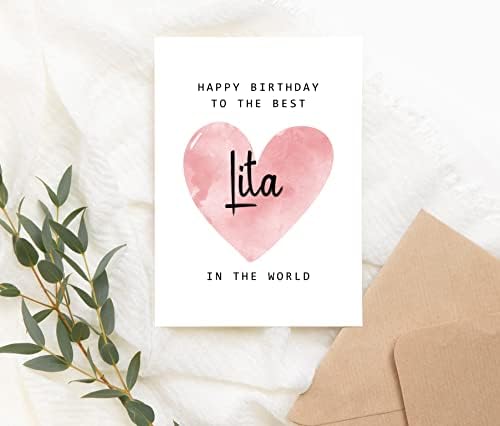 Feliz aniversário para a melhor Lita do World Card - Lita de aniversário - Cartão Lita - Presente do Dia das Mães - Feliz Aniversário