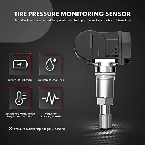 Sistema de monitoramento de pressão de pneu A-premium Sensor compatível com Chevrolet Equinox Silverado Malibu Impala Express
