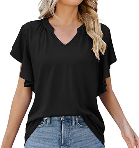 Camiseta feminina de grande feminina feminino Camisas casuais gradiente tops elegantes em canto superior de cola de manga