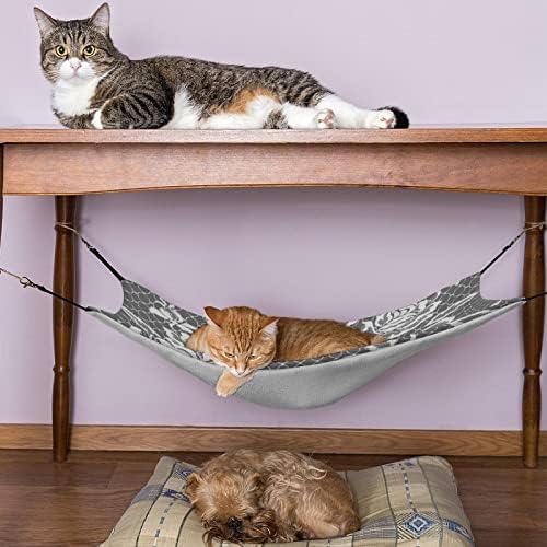 Hammock Grey Rose Gato Cama de Pet Cat com tiras ajustáveis ​​e ganchos de metal 16,9 x13