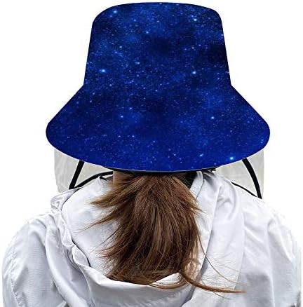Viseira de chapéu de pescador com capa, Blue Galaxy Protective Cap Summer Fashion Fashion Bucket Hat Hat UV Proteção anti-saliva