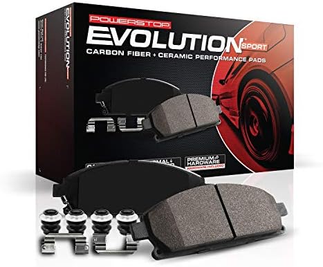 Power Stop Z23-1015 FRONT Z23 Evolution Sport de fibra de carbono Pachotas de freio de cerâmica com hardware