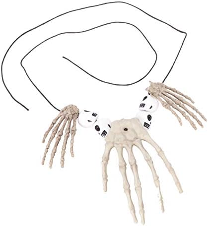 Colar de Holibanna Halloween Squeleto de colar de mão Pulseira de mão com renda de halloween acessórios góticos presentes