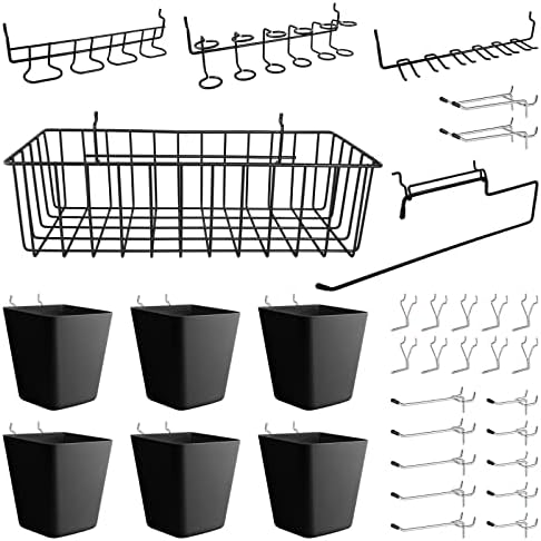 Copas de cestas de pegboard, suporte de toalhas de papel, ganchos de placa de peg, acessórios para organizadores de parede de pegboard