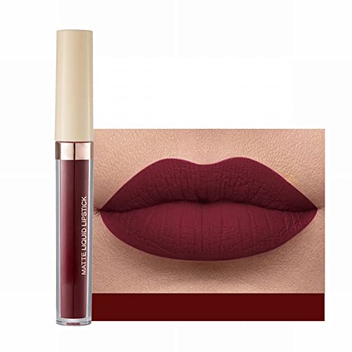 Tonalidade labial Velvet 12 color Lip Gloss Liquid Lipstick Glazes Lip Lip, composição duradoura Anti -impermeável à