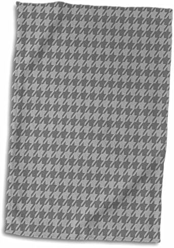 3d rosa cinza houndstooth twl_192853_1 toalha, 15 x 22, multicolor