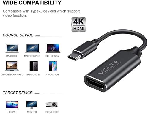 Trabalhos da Volt Plus Tech HDMI 4K Kit USB-C Compatível com o adaptador profissional LG 16T90Q-K.ADB8U1 com saída digital