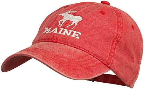 E4hats.com Maine State Moose Bordado Bandeado Tingido