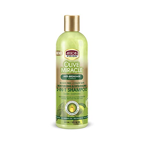 Africano Pride Olive Miracle 2-em-1 shampoo e condicionador, 12 fl oz