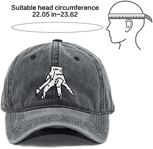 Quarta -feira Addam Baseball Caps, unissex addams chapéu de chapéu de malha externa ajustável Snapback Cowboy para homens