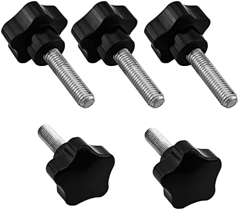 OTHMRO 5pcs parafuso de aperto no botão da mão de estrela 40 mm m10x40mm machos rosquear maçaneta