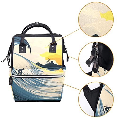 Sacos de fraldas do padrão de surf Backpack Mummy Backpach