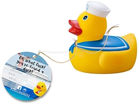 Tag de patos de cruzeiro com orifício pré -corte e elásticos | 30 pacote | Carnaval Tag de pato de cruzeiro de borracha