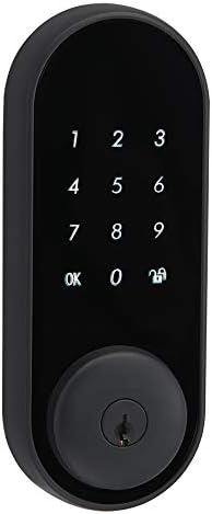 Basics Grau 2 Contemporary Electron Touchscreen Deadbolt Porta Lock - Matte Black