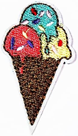 Kleenplus Mini Ice Cream Patch fofo de sorvete de desenho animado em remendo apliques bordados costura em patch para