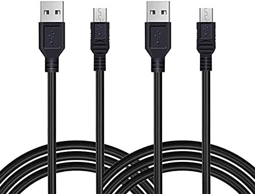 Cabo de carregador de 6,6 pés para controlador PS3, 2pack Mini Mini USB Sync Sync Transfer Charging Cord Compatível com PlayStation