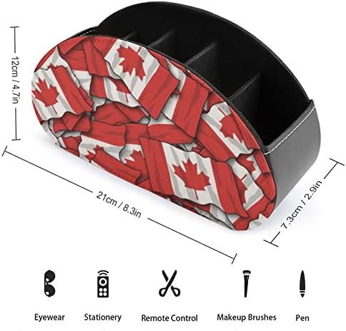 Titulares de controle remoto da bandeira do Canadá 5 Caixa de armazenamento da área de trabalho do organizador do compartimento