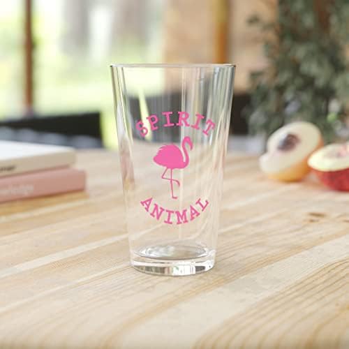 Glass de cerveja Pint 16oz Spirit Animal Flamingo Bird Amante Presente 16oz